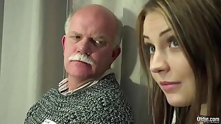 Old Young Porn Teen Gang-fuck by Grandpas pussy fucking fingering gagging